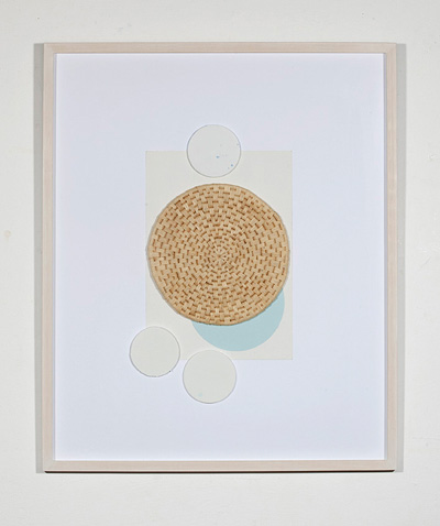 Untitled Collage of paper, foam and reed  in frame, 2009